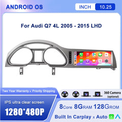 10.25''For Audi Q7 4L 2005-2015 AERISAUTO for Apple Android screen and  Android Auto