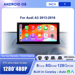 7''For Audi A3 2013-2018 AERISAUTO for Apple Android screen and  Android Auto