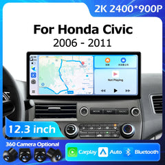 12.3''For Honda Civic 2006-2011 AERISAUTO for Apple Android screen and  Android Auto