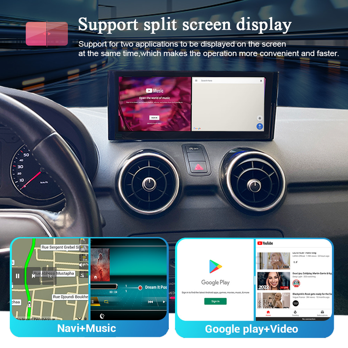 10.25" For Audi 2013-2020 AERISAUTO Wireless Apple Carplay Android screen and  Android Auto