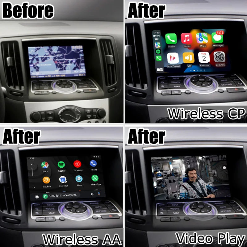 For Infiniti G37 G25 G35 Q40 Q60 2010-2020 AERISAUTO for Apple CarPlay Module and  Android Auto