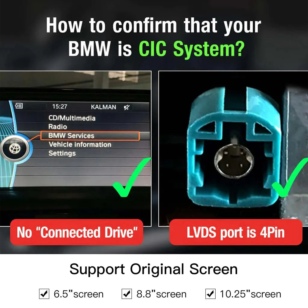 Décodeur sans fil CarPlay Android AUTO pour BMW NBT CIC Série 1-7 X1-X6 Mini 