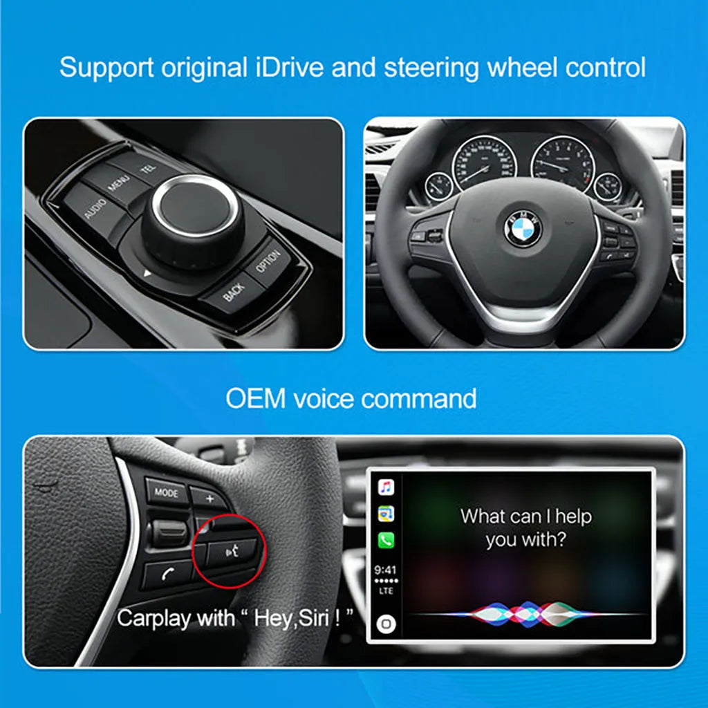 Décodeur sans fil CarPlay Android AUTO pour BMW NBT CIC Série 1-7 X1-X6 Mini 