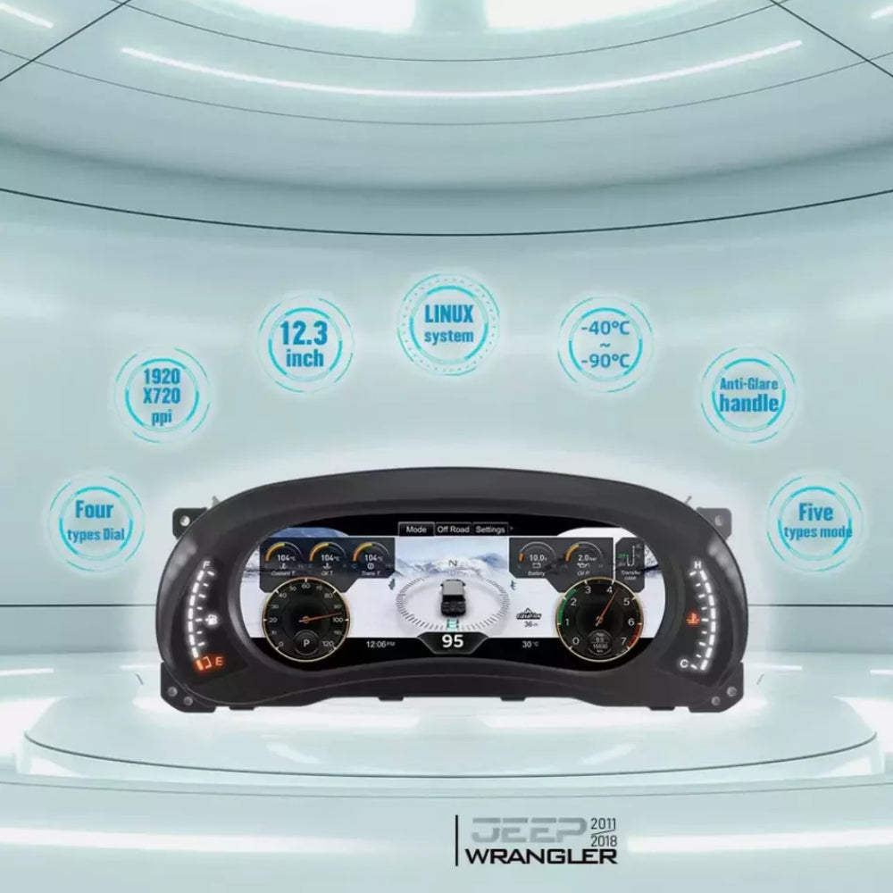 12.3"For Jeep Wrangler 2010-2018 AERISAUTO for LCD Digital Dashboard Cluster