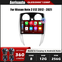 9''For Nissan Note 2 E12 2012-2021 AERISAUTO for Apple Android screen and  Android Auto