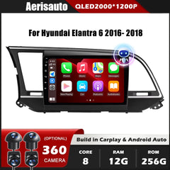 9‘’For Hyundai Elantra 6 2016-2018 AERISAUTO for Apple Android screen and  Android Auto