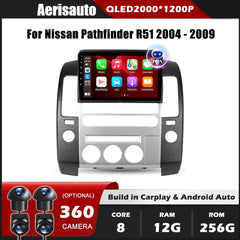 9''For Nissan Pathfinder R51 2004-2009 AERISAUTO for Apple Android screen and  Android Auto