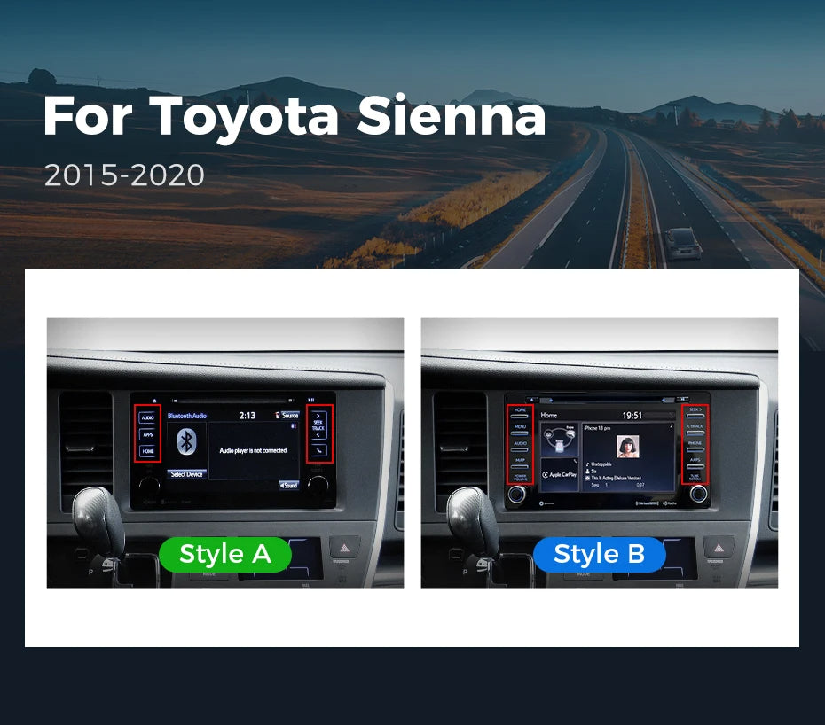 9''For Toyota Sienna 3 2015-2021 AERISAUTO for Apple Android screen and  Android Auto