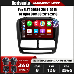 9''For FIAT DOBLO 2010-2015 For Opel COMBO 2011-2018 AERISAUTO for Apple Android screen and  Android Auto