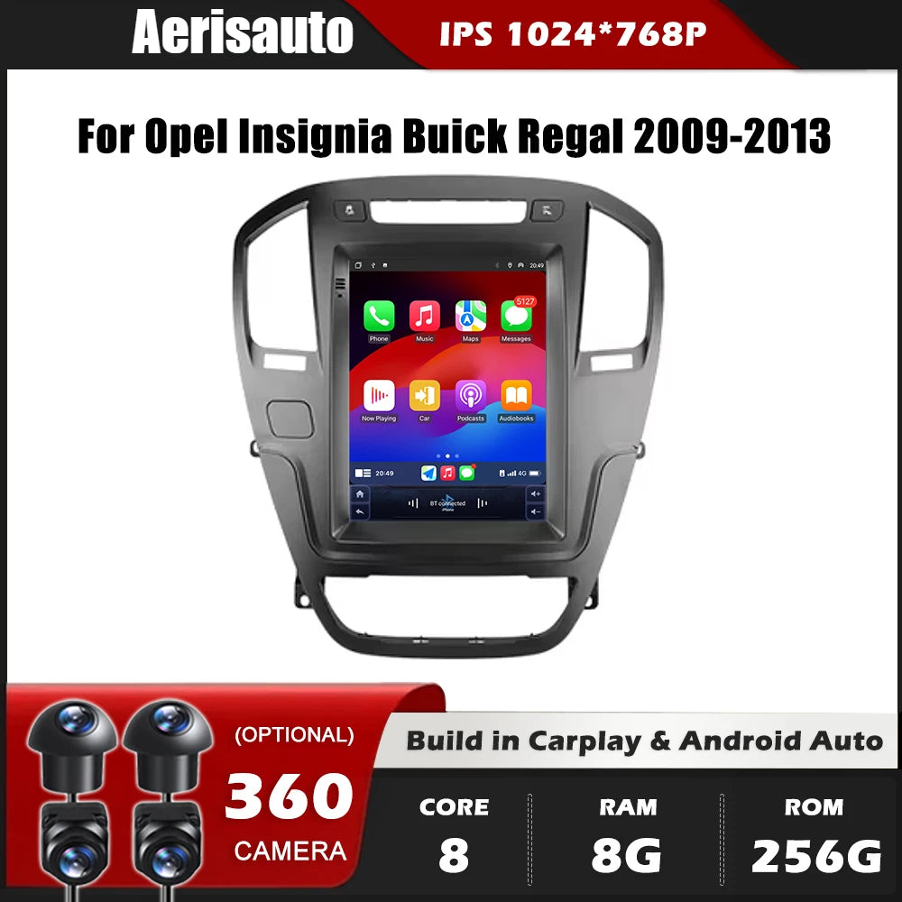 9.7''For Opel Insignia Buick Regal 2009-2013 AERISAUTO for Apple Android screen and  Android Auto