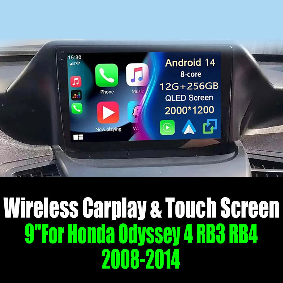 Android 14 9''For Honda Odyssey 4 RB3 RB4 2008-2014 AERISAUTO for Apple Android screen and  Android Auto