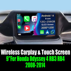 Android 14 9''For Honda Odyssey 4 RB3 RB4 2008-2014 AERISAUTO for Apple Android screen and  Android Auto
