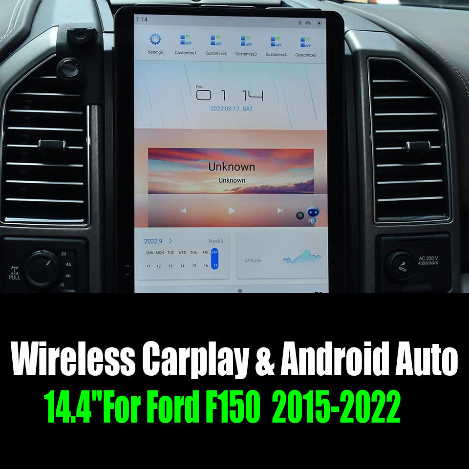 14.4''For Ford F150 Raptor 2015-2022 Android 13 Tesla Style Car Radio  AERISAUTO for Apple Android screen and  Android Auto