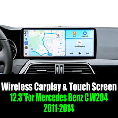 12.3''For Mercedes Benz C W204 2011-2014 AERISAUTO for Apple Android screen and  Android Auto