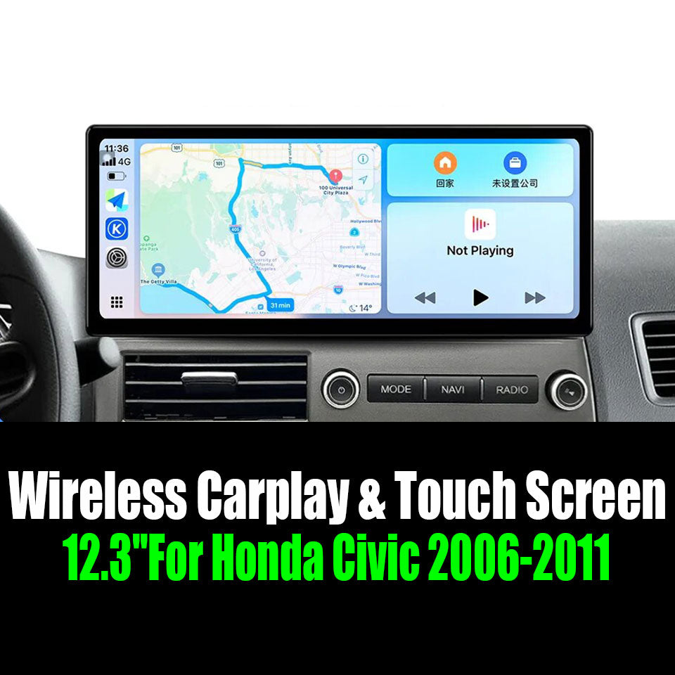 12.3''For Honda Civic 2006-2011 AERISAUTO for Apple Android screen and  Android Auto