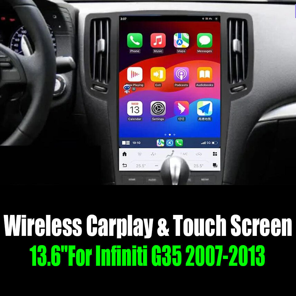 13.6"For Infiniti G35 2007-2013 Tesla Style Car Radio AERISAUTO for Apple Android screen and Android Auto