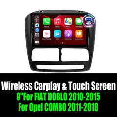 9''For FIAT DOBLO 2010-2015 For Opel COMBO 2011-2018 AERISAUTO for Apple Android screen and  Android Auto