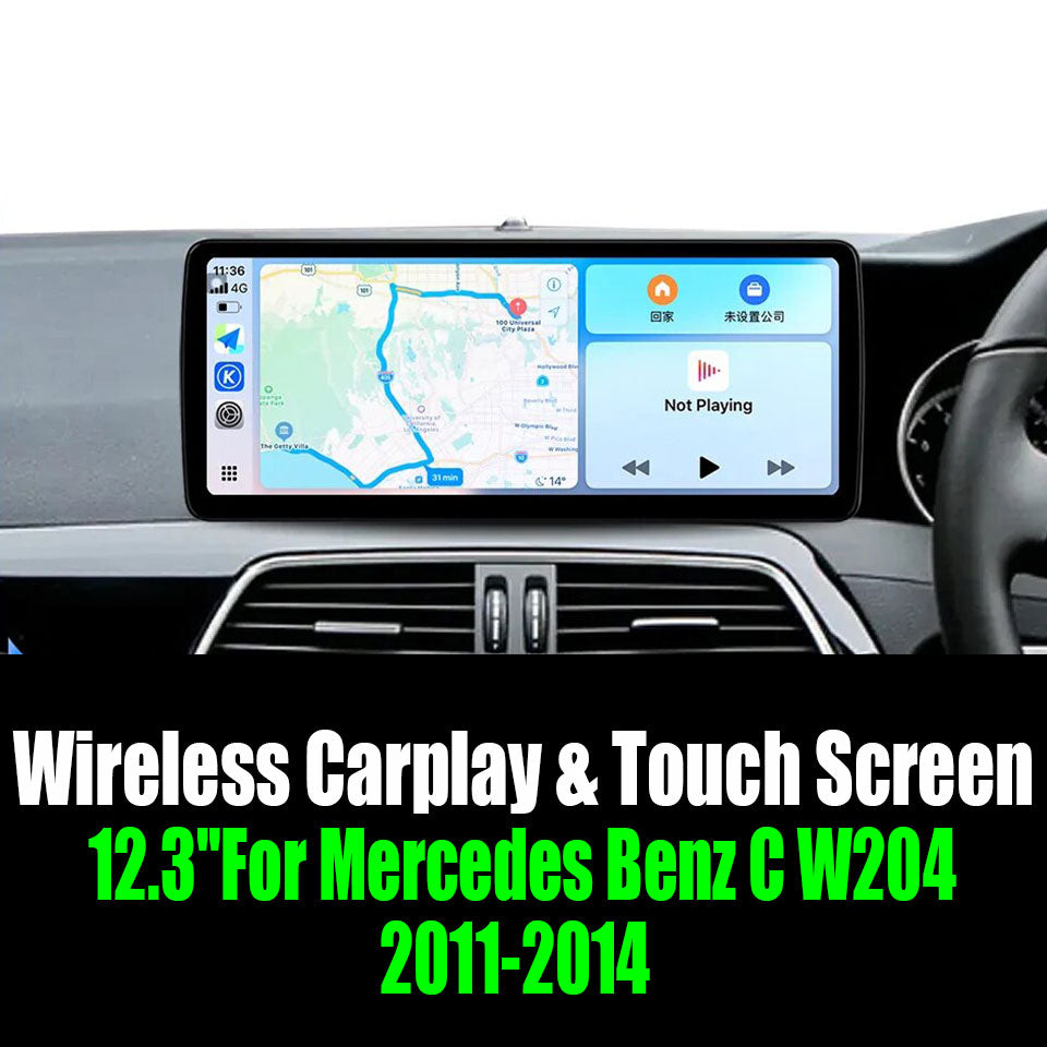 12.3''For Mercedes Benz C W204 2011-2014 AERISAUTO for Apple Android screen and  Android Auto