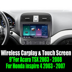 9''For Acura TSX 2003 - 2008 For Honda inspire 4 2003 - 2007 Android 14 AERISAUTO for Apple Android screen and  Android Auto