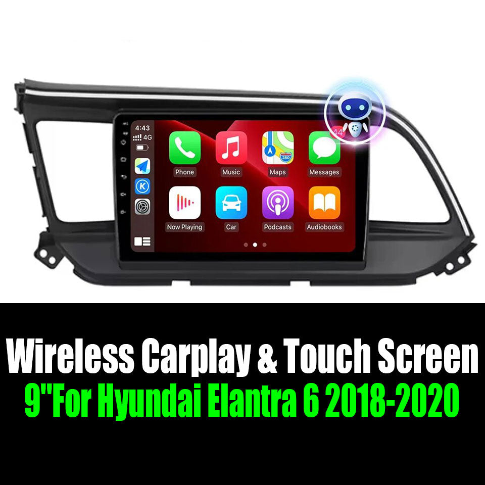 9''For Hyundai Elantra 6 2018-2020 AERISAUTO for Apple Android screen and  Android Auto
