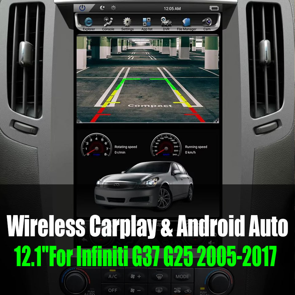 12.1''For Infiniti G37 G25 2005-2017 AERISAUTO for Apple Android screen and  Android Auto