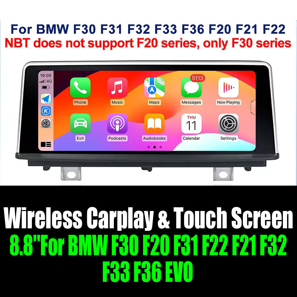 8.8''For BMW F30 F20 F31 F22 F21 F32 F33 F36 EVO AERISAUTO for Apple Android screen and  Android Auto