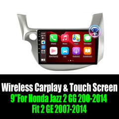 9''For Honda Jazz 2 GG 200-2014 Fit 2 GE 2007-2014 AERISAUTO for Apple Android screen and  Android Auto