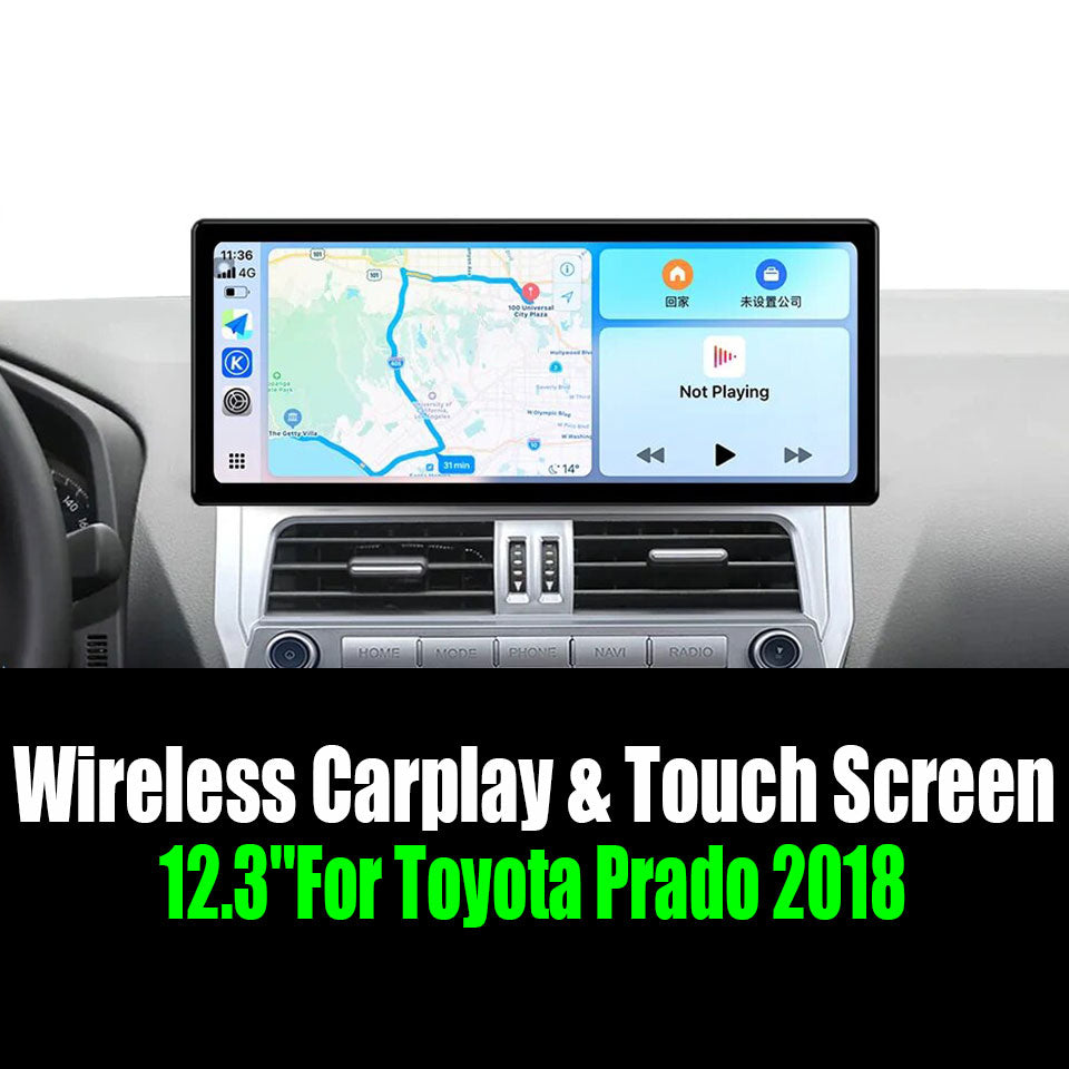 12.3''For Toyota Prado 2018 AERISAUTO for Apple Android screen and  Android Auto