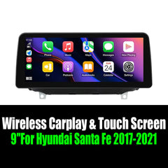 9''For Hyundai Santa Fe 2017-2021 AERISAUTO for Apple Android screen and  Android Auto