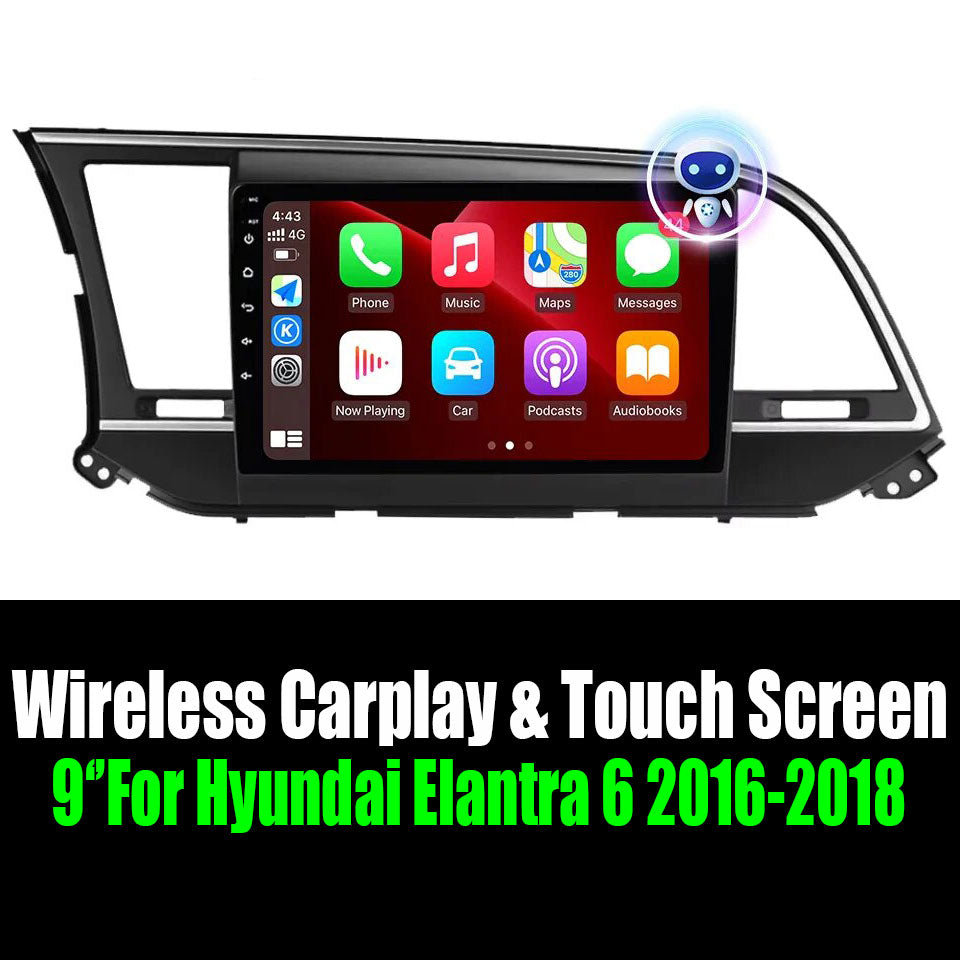 9‘’For Hyundai Elantra 6 2016-2018 AERISAUTO for Apple Android screen and  Android Auto