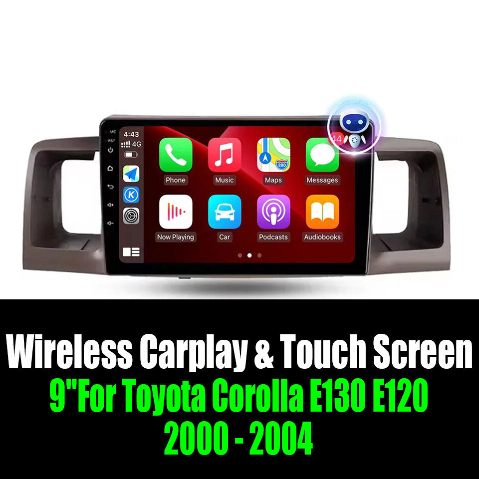 9''For Toyota Corolla E130 E120 2000 - 2004 AERISAUTO for Apple Android screen and  Android Auto