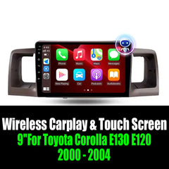9''For Toyota Corolla E130 E120 2000 - 2004 AERISAUTO for Apple Android screen and  Android Auto