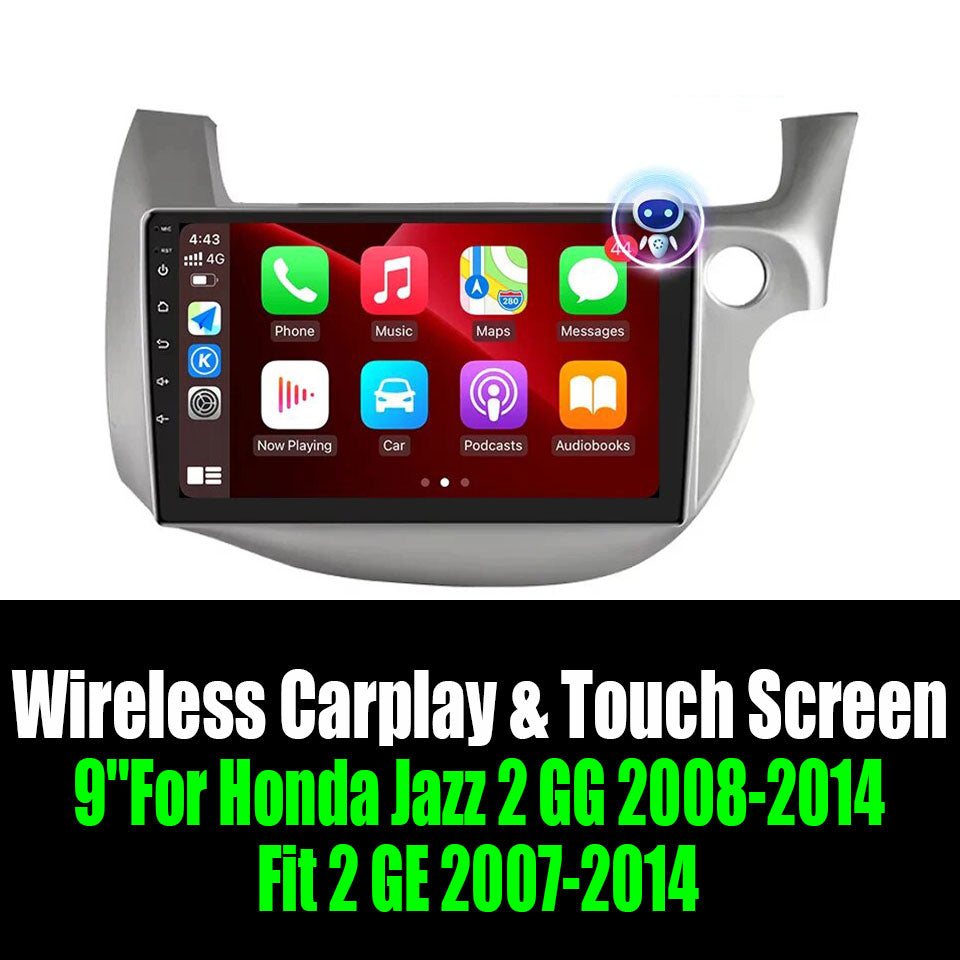 9''For Honda Jazz 2 GG 2008-2014 Fit 2 GE 2007-2014 AERISAUTO for Apple Android screen and  Android Auto