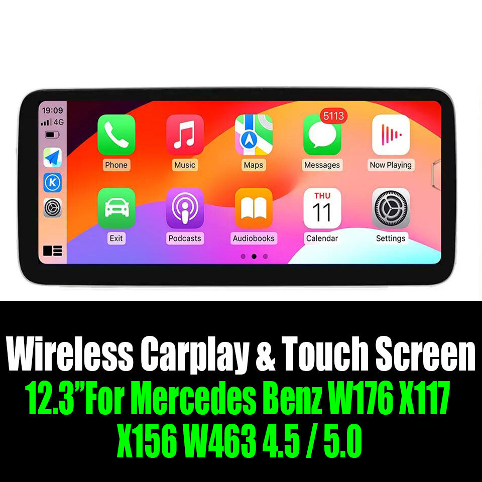 Android 14 12.3"For Mercedes Benz W176 X117 X156 W463 4.5 / 5.0 AERISAUTO for Apple Android screen and  Android Auto