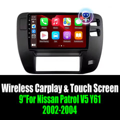 9''For Nissan Patrol V5 Y61 2002-2004 AERISAUTO for Apple Android screen and  Android Auto