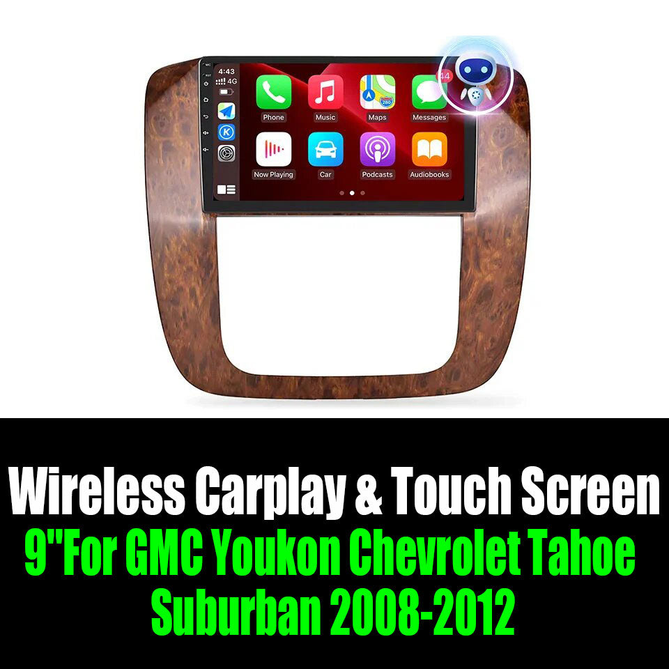 9''For GMC Youkon Chevrolet Tahoe Suburban 2008-2012 AERISAUTO for Apple Android screen and  Android Auto
