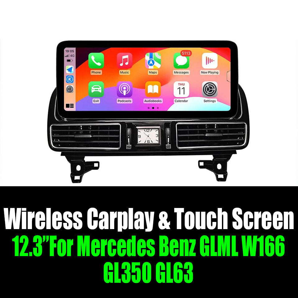 Android 14 12.3"For Mercedes Benz GLML W166 X166 GL350 GL63 AERISAUTO for Apple Android screen and  Android Auto