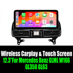 Android 14 12.3"For Mercedes Benz GLML W166 X166 GL350 GL63 AERISAUTO for Apple Android screen and  Android Auto