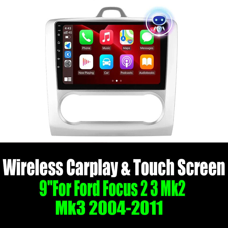 9''For Ford Focus 2 3 Mk2 Mk3 2004-2011 AERISAUTO for Apple Android screen and  Android Auto
