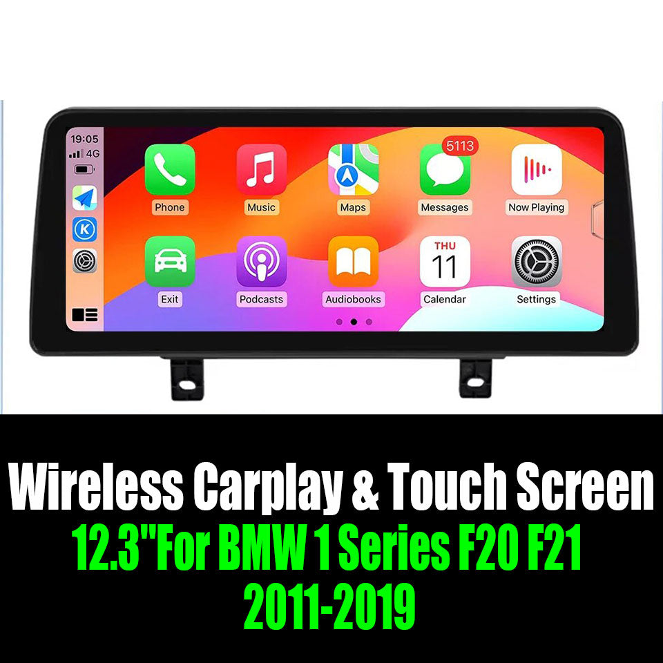 Android 14 12.3''For BMW 1 Series F20 F21 2011-2019 AERISAUTO for Apple Android screen and  Android Auto