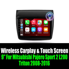 9'' For Mitsubishi Pajero Sport 2 L200 Triton 2008-2016 AERISAUTO for Apple Android screen and  Android Auto