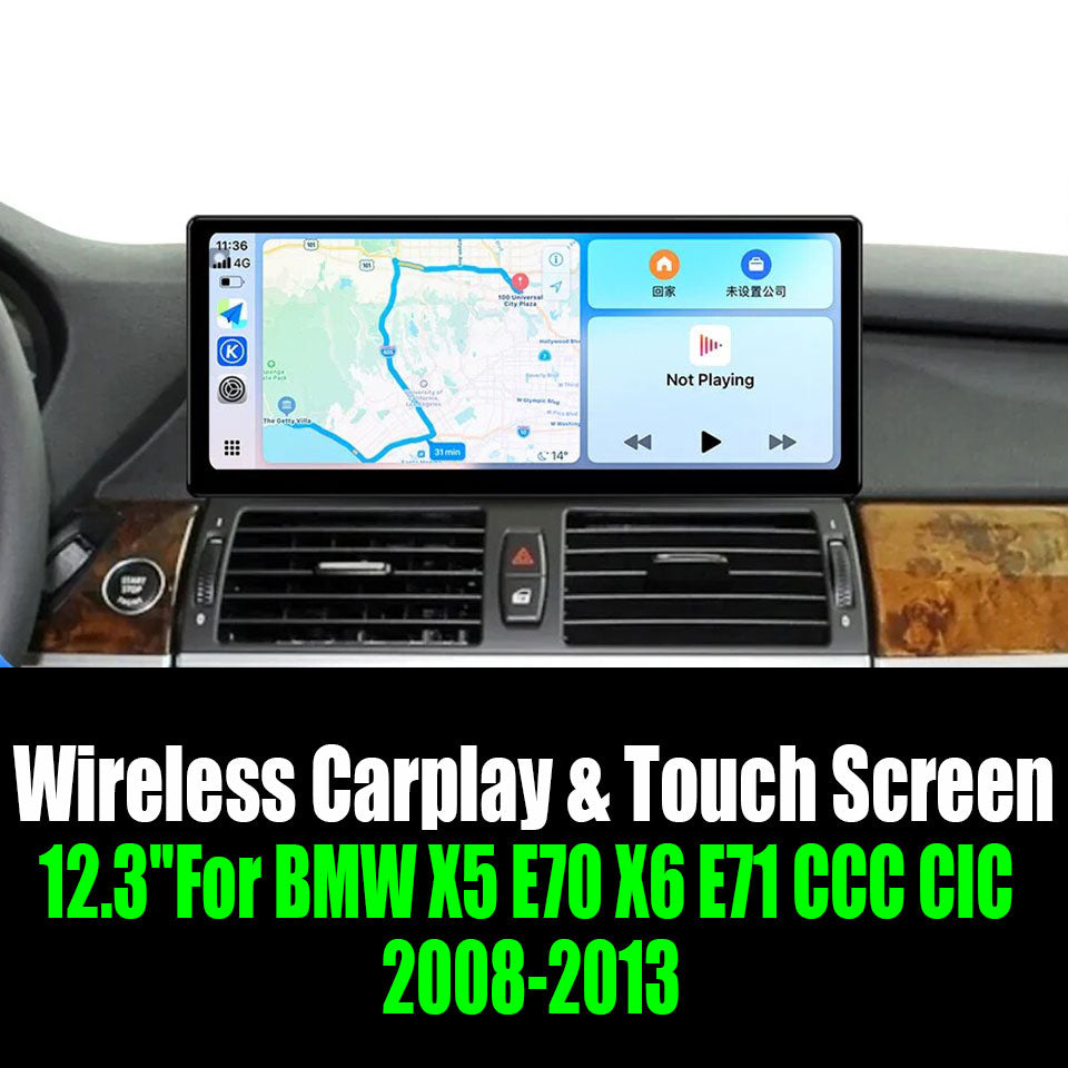 12.3''For BMW X5 E70 X6 E71 CCC CIC 2008-2013 AERISAUTO for Apple Android screen and  Android Auto