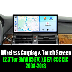 12.3''For BMW X5 E70 X6 E71 CCC CIC 2008-2013 AERISAUTO for Apple Android screen and  Android Auto