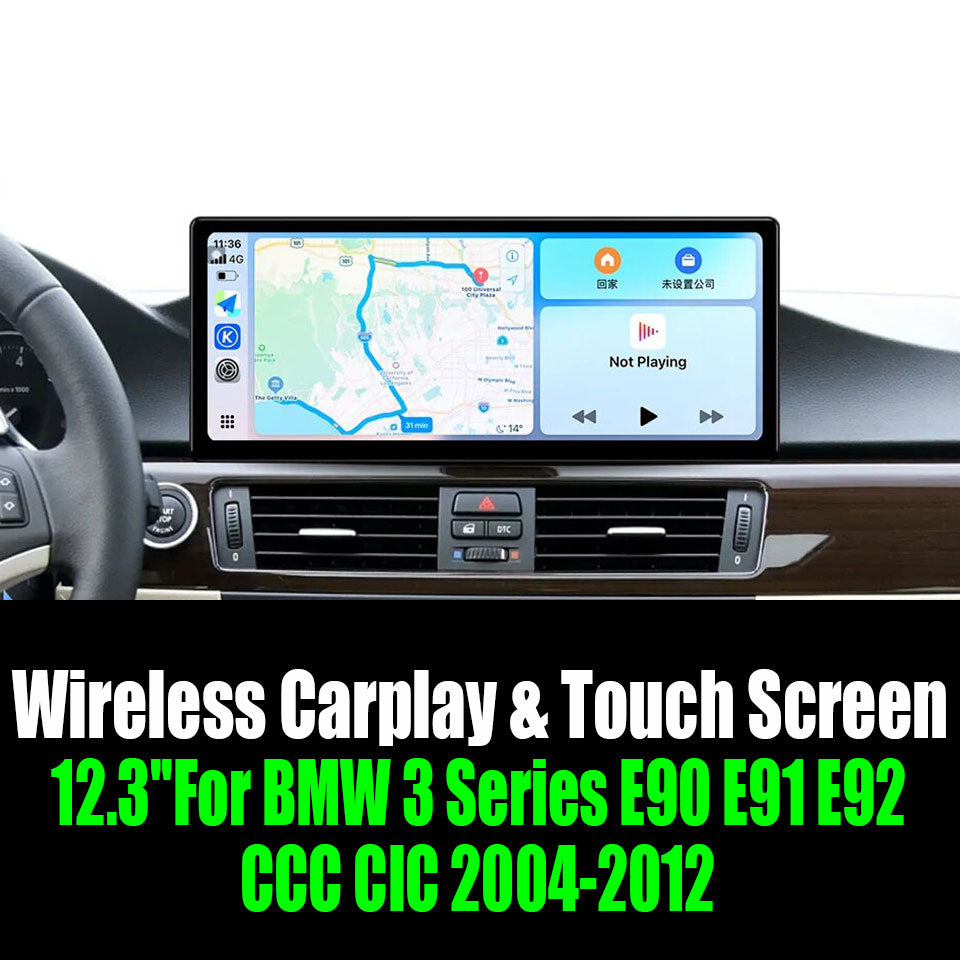 12.3''For BMW 3 Series E90 E91 E92 CCC CIC 2004-2012 AERISAUTO for Apple Android screen and  Android Auto