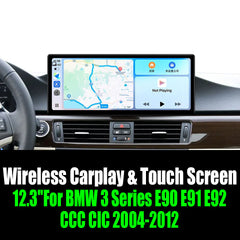 12.3''For BMW 3 Series E90 E91 E92 CCC CIC 2004-2012 AERISAUTO for Apple Android screen and  Android Auto