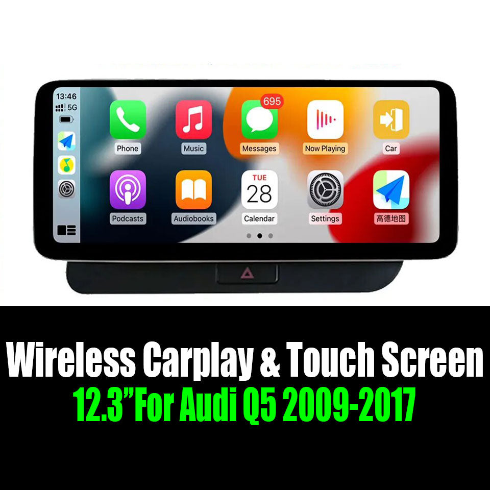Android 14 12.3"For Audi Q5 2009-2017 AERISAUTO for Apple Android screen and  Android Auto