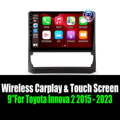 9''For Toyota Innova 2 2015 - 2023 AERISAUTO for Apple Android screen and  Android Auto