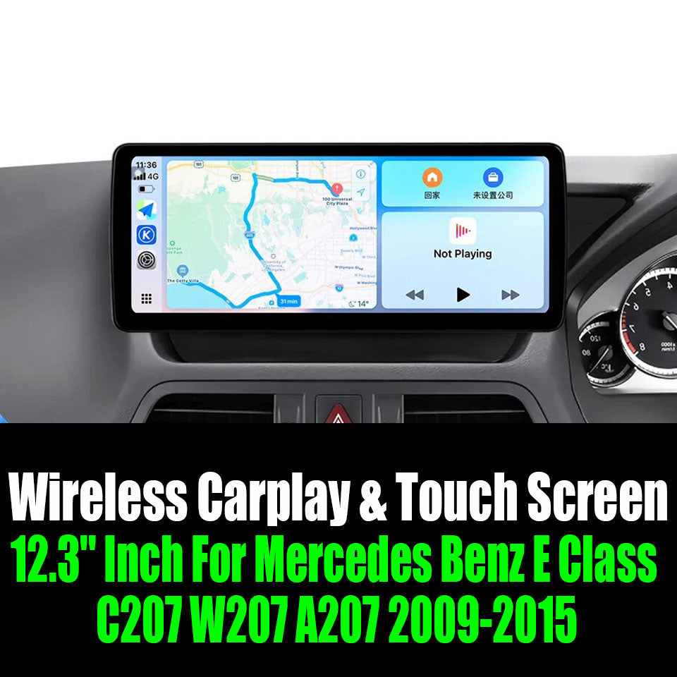 12.3'' Inch For Mercedes Benz E Class C207 W207 A207 2009-2015 AERISAUTO for Apple Android screen and  Android Auto