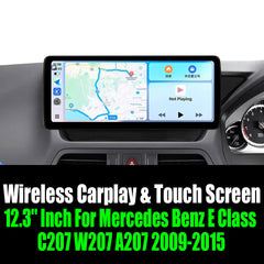12.3'' Inch For Mercedes Benz E Class C207 W207 A207 2009-2015 AERISAUTO for Apple Android screen and  Android Auto