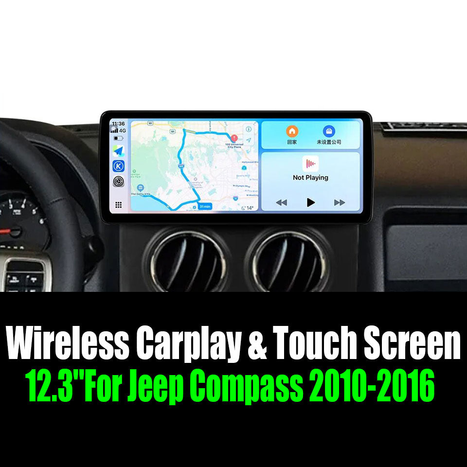 12.3''For Jeep Compass 2010-2016 AERISAUTO for Apple Android screen and  Android Auto